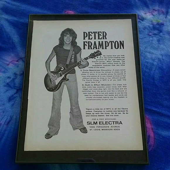☆ 1970s Peter Frampton with Guitar Vintage ☆ Rock and Roll ☆ Music ☆ Retro ☆ - Picture 3 of 4